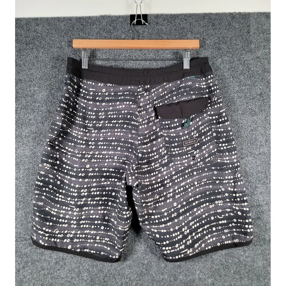 Vissla Board Shorts Mens 32 Black Upcycle Coconut Surf Swim Trunks 9